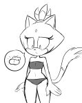  2016 accessory anthro biffalo biped blaze_the_cat blush bodily_fluids bottomwear breasts clothing digital_drawing_(artwork) digital_media_(artwork) domestic_cat eyelashes felid feline felis female fingers frown fur greyscale hair hair_accessory hi_res looking_down_at_self mammal midriff monochrome navel panties sega self-conscious simple_background small_breasts solo sonic_the_hedgehog_(series) topwear tube_top underwear white_background 