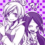  2girls araragi_(pokemon) blush makomo_(pokemon) multiple_girls pokemon pokemon_(game) pokemon_black_and_white pokemon_bw smile wink 