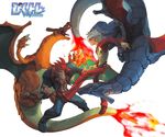 charizard dragon highres nintendo pixiv pixiv_trainers pokemon pokemon_battle salamence trainers 