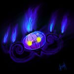  chandelure fire pokemon pokemon_(game) pokemon_black_and_white pokemon_bw shanderaa yellow_eyes 