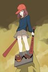  baseball_bat baseball_cap drawfag flcl hat samejima_mamimi school_uniform serafuku 