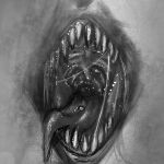  ambiguous_gender ambiguous_species aquaticmaskfreak bodily_fluids canid canine drooling fangs hi_res mammal mouth_shot open_mouth piercing saliva saliva_on_tongue saliva_string sketch solo teeth throat tongue tongue_out tongue_piercing uvula vore 