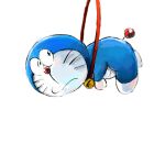  1:1 2019 anthro bell blue_body blue_fur collar domestic_cat doraemon doraemon_(character) felid feline felis fur looking_at_viewer machine male mammal mouth_closed mt_tg red_collar red_nose robot shaded simple_background solo whiskers white_background white_body white_fur 