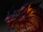  2022 digital_media_(artwork) dragon headshot_portrait horn morsylvia portrait red_eyes red_sclera scales smile teeth 