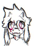  andromorph anthro asriel_dreemurr blood bodily_fluids bovid caprine fur glitch goat intersex male mammal pupils rgb_shift scar scared scars_all_over silvobi/bongo solo undertale undertale_(series) video_games white_body white_fur white_pupils wounded young 
