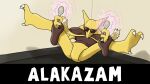  alakazam ambiguous_gender cutlery ergomancy eyewear feral generation_1_pokemon hi_res kitchen_utensils nintendo pokemon pokemon_(species) sitting solo spoon sunglasses tools video_games yellow_body 