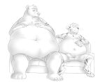  anthro duo felid male male/male mammal overweight overweight_male pantherine tiger tigerroundsup ursid vore 