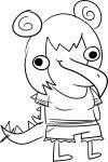  absurd_res anthro clothed clothing dinosaur female goodbye_volcano_high hair hi_res humor long_tail monochrome nrool ornithischian reptile scalie simple_background sketch snoot_game_(fan_game) solo spiked_tail spikes spikes_(anatomy) stegosaurian stegosaurus stella_(gvh) thyreophoran toony video_games white_background 