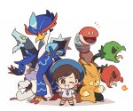  1boy baxcalibur florian_(pokemon) houndstone non-web_source orthworm pawmot pokemon pokemon_(game) pokemon_sv quaquaval scovillan sd 