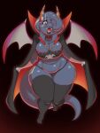  3:4 anthro big_breasts breasts chiropteran cleavage cloak clothed clothing dax_(daxzor) daxzor dragon fangs female hi_res huge_hips legwear lips mammal markings membrane_(anatomy) membranous_wings panties sharp_teeth solo teeth thick_tail thick_thighs thigh_highs thong underwear wide_hips wings 