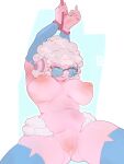  3:4 anthro areola bdsm big_breasts blush bodily_fluids bondage bound bovid breasts caprine chubb chubby_female clothed clothing cum cum_inside digital_media_(artwork) ennmedoo eyelashes eyewear female flaaffy from_front_position generation_2_pokemon genital_fluids genitals glasses hair hi_res invalid_tag legwear looking_at_viewer mammal multicolored_body navel nintendo nipples nude partially_clothed pink_body pokemon pokemon_(species) presenting pussy sheep simple_background slightly_chubby solo spread_legs spreading stockings thick_thighs video_games wide_hips 