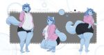  anthro bedroom_eyes big_butt blep blue_body blue_fur blue_hair boardwalkfogg bottomwear butt canid canine canis chubby_anthro chubby_male clothed clothing collar domestic_dog fur girly hair half-closed_eyes hi_res hoodie hotpants huge_butt long_hair looking_at_viewer looking_back male mammal model_sheet narrowed_eyes one_eye_closed open_clothing open_hoodie open_topwear seductive shirt shorts slightly_chubby smile smirk smug smug_face smug_grin solo t-shirt thick_thighs timbywuff tongue tongue_out topwear wide_hips wink 