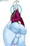  absurdres angel anus ass_support blue_skin bottomless colored_skin dragon_ball dragon_ball_super from_behind highres large_penis non-web_source penis tagme whis white_hair 