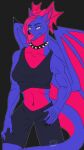  anthro bright collar dragon female halfbody hi_res muscular sketch solo wings zhekathewolf 