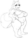  anthro belly belly_tuft big_breasts black_nose bra breasts bulge canid canine canis chest_tuft chubby_gynomorph clothing domestic_dog feet gynomorph hair humanoid_hands intersex mammal nails sketch solo tail_tuft thick_thighs thong tongue tongue_out tuft tyrant_rat underwear 