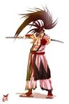  black_hair haohmaru haoumaru katana long_hair male male_focus ponytail samurai samurai_spirits snk sword weapon 