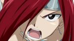  animated animated_gif armor armored_dress breasts cleavage erza_scarlet fairy_tail large_breasts lowres red_hair solo sword weapon 
