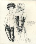  2boys ass bondage braid chest collar duo_maxwell gundam gundam_wing heero_yui leather_pants male muscle opera_gloves yaoi 