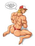  artist_request ass bara english full_body gay male male_focus muscle solo soraou white_background yaoi 