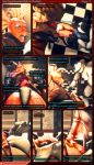  2018 3d_(artwork) animatronic anthro balls bloom bound breasts bulge camera chair clothing comic crossgender dialogue digital_media_(artwork) dragon dragon-v0942 english_text fan_(disambiguation) female five_nights_at_freddy&#039;s forced freddy_(fnaf) half_clothed inside knot lagomorph lens_flare machine male mammal mathew_kelly nude odrios patreon penis pose robot scalie smile source_filmmaker stripped teasing text underwear video_games wings 