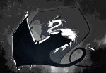  abstract_background ambiguous_gender dragon feral full-length_portrait kardinaluz membrane_(anatomy) membranous_wings monochrome obscured_eyes portrait shadowwolfhunter side_view solo spade_tail wing_claws wings 