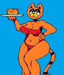  belly big_butt butt clothing eyelashes felid feline female food garfield_(series) garfield_the_cat goth lasagna mammal mevka_(artist) nipples_visible_through_clothing pasta red_clothing solo tray 