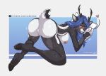  &lt;3 all_fours anthro antlers big_breasts big_butt blue_hair breasts butt capreoline cervid cloven_hooves eyewear female genitals glasses hair head_on_pillow hooves horn icebounde mammal nipples presenting presenting_hindquarters pussy reindeer smile solo text url 