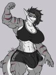  absurd_res anthro big_breasts big_bulge breasts bulge fish gynomorph hi_res huge_breasts intersex kobu_art marine maxie_macmillan muscular muscular_gynomorph muscular_intersex shark solo 