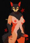  2022 anthro areola artist_name balls black_background black_balls black_body black_fur black_neck black_nose black_penis black_pubes black_tail breasts canid canine cheek_tuft digital_media_(artwork) facial_tuft fur genitals glans gynomorph hi_res humanoid_genitalia humanoid_hands humanoid_penis intersex looking_at_viewer mammal monotone_tail multicolored_body multicolored_fur multicolored_penis nipples orange_body orange_fur penis portrait pubes pupinalifetime red_areola red_glans red_inner_ear red_nipples red_penis red_stripes shaded simple_background solo striped_body striped_fur stripes tan_body tan_fur three-quarter_portrait tuft two_tone_penis were werecanid werecanine werewolf 