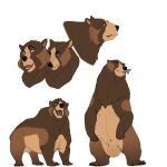  1:1 animal_genitalia balls big_balls brown_bear claws eating eating_food feral fish fully_sheathed genitals grizzly_bear hair hi_res kuruk_(character) male mammal mane mane_hair marine open_mouth paws sheath shebeast solo standing stern_look ursid ursine 