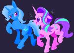  blue_body blue_fur blue_hair blue_hooves blue_tail chest_tuft cutie_mark digital_media_(artwork) duo equid equine female feral fetlocks friendship_is_magic fur hair hasbro hi_res hooves horn mammal my_little_pony pastacrylic pink_body pink_eyes pink_fur pink_hooves purple_eyes purple_hair purple_tail smile starlight_glimmer_(mlp) trixie_(mlp) tuft unicorn unicorn_horn 