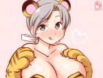  animal_costume animal_ears animal_print bikini chitose_(kancolle) kanon_(kurogane_knights) kantai_collection one-hour_drawing_challenge swimsuit tiger_costume tiger_ears tiger_print 