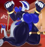  absurd_res anthro bdsm big_breasts blue_body bodily_fluids bondage bound breasts clothing female generation_2_pokemon genital_fluids genitals hi_res kneeling legendary_pokemon legwear lugia nintendo nipples pokemon pokemon_(species) pokemorph pussy pussy_juice renegade-157 solo thick_thighs video_games white_body 