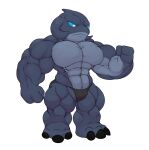  2022 3_fingers 3_toes abs alien alien_humanoid biceps big_muscles blue_eyes clothing disney featureless_chest feet fingers frown gantu grey_body grey_skin hi_res humanoid jockstrap jockstrap_only kheel lilo_and_stitch male muscular muscular_male pecs pupils simple_background solo toes triceps underwear white_background white_pupils 