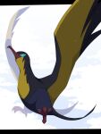  above_clouds animal_focus aqua_eyes bird closed_mouth cloud commentary flying kilowattrel kou11021301 no_humans outdoors pokemon pokemon_(creature) solo symbol-only_commentary talons 