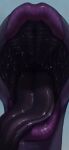  annelid anthro black_body black_skin demon digital_media_(artwork) female hi_res jinn leech mouth_shot open_mouth oral_vore simple_background solo tongue tongue_out vore yetzer_hara yonkha 