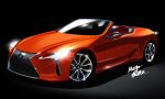  artist_name black_background car convertible from_side ground_vehicle headlight highres lexus lexus_lc motor_vehicle no_humans original sh1m4o shiny sports_car vehicle_focus 