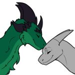  1:1 alpha_channel dragon eyes_closed fur green_body horn symrea tagme telegram_sticker 
