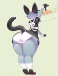  absurd_res animal_crossing anthro big_butt butt cleaning clothed clothing crossdressing dress eyewear feet girly glasses hi_res jigglyjuggle maid_uniform male nintendo pawpads paws raymond_(animal_crossing) servant serving soles thick_thighs underwear uniform video_games wide_hips 
