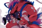  ?! anthro barazoku big_muscles blush bodily_fluids carrying_partner clothed clothing duo female female_protagonist_(pokemon_sv) fully_clothed generation_9_pokemon human human_on_anthro hyaku_(artist) interspecies kemono koraidon larger_anthro larger_male legendary_pokemon male male/female mammal muscular muscular_anthro muscular_male nintendo pokemon pokemon_(species) red_body red_scales scales scalie size_difference smaller_female smaller_human sweat sweatdrop video_games 