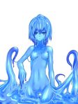  blue_eyes blue_hair goo_girl monster_girl slime slime_girl slimegirl tentacle vixen_(pixiv) vixen_stinger 