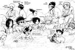  13boys 6+boys aburame_shino akamaru_(naruto) akimichi_chouji bath gaara hatake_kakashi hyuuga_neji kankuro maito_gai male male_focus might_guy monochrome multiple_boys nara_shikamaru naruto rock_lee sarutobi_asuma shared_bathing squalljade uchiha_sasuke uzumaki_naruto 