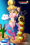  absurdres blonde_hair blue_eyes cactus desert genie nintendo pokey princess_peach super_mario 