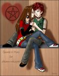  asakura_hao brown_hair crossover emo gaara gabbi long_hair naruto red_hair shaman_king 