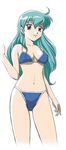  bikini blue_hair breasts female legs long_hair solo swimsuit tenjouin_katsura thighs white_background yat_anshin_uchuu_ryokou 