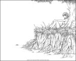  2012 anthro bra breasts clothed clothing conditional_dnp female flower fur graphite_(artwork) grass hair jay_naylor mammal mustelid otter pencil_(artwork) plant reclining red_(jay_naylor) shorts sitting solo traditional_media_(artwork) tree underwear url water 