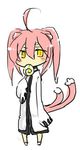 animal_ears arc_system_works blazblue boh_(pixiv422546) candy cat_ears cat_tail female full_body kokonoe labcoat lollipop long_hair lowres multiple_tails pink_hair solo tail white_background yellow_eyes 