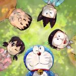  1:1 2019 anthro bell black_hair blue_body blue_clothing blue_fur blue_shirt blue_topwear clothed clothing collar digital_media_(artwork) domestic_cat doraemon doraemon_(character) eyewear felid feline felis female front_view fur glasses group hair human looking_at_viewer machine male mammal mouth_closed mt_tg nobita_nobi one_eye_closed open_mouth orange_clothing pink_clothing pink_shirt pink_topwear red_collar red_nose robot shaded shirt shizuka_minamoto smile suneo_honekawa takeshi_goda tongue topwear whiskers white_body white_fur yellow_clothing yellow_shirt yellow_topwear 