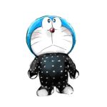  1:1 2018 absurd_res anthro blue_body blue_fur domestic_cat doraemon doraemon_(character) felid feline felis front_view frown fur hi_res looking_up machine male mammal mouth_closed mt_tg red_nose robot shaded simple_background solo standing whiskers white_background white_body white_fur 