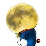  1:1 2018 absurd_res anthro bell collar domestic_cat doraemon doraemon_(character) felid feline felis hi_res looking_at_viewer machine male mammal moon mt_tg red_collar robot shaded side_view simple_background solo standing white_background 